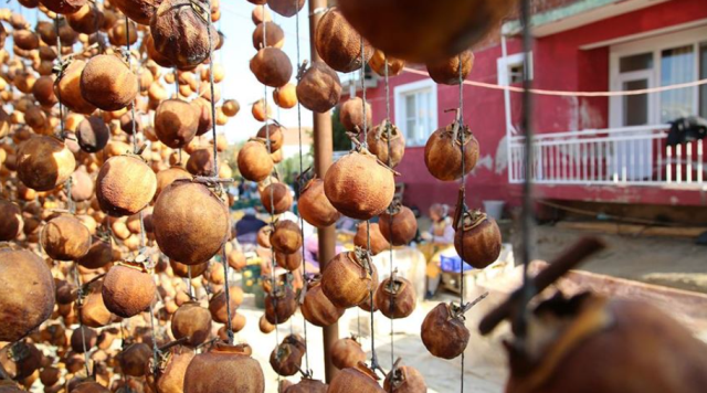 Kadınların hurma kurutma yöntemi