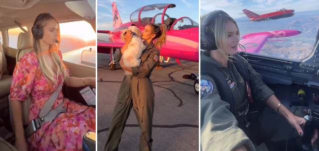 Kinsey Wolanski uçuş eğitiminden bir an