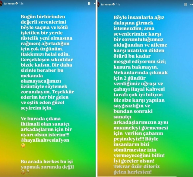 Gökhan Türkmen konser sonrası açıklama yapıyor