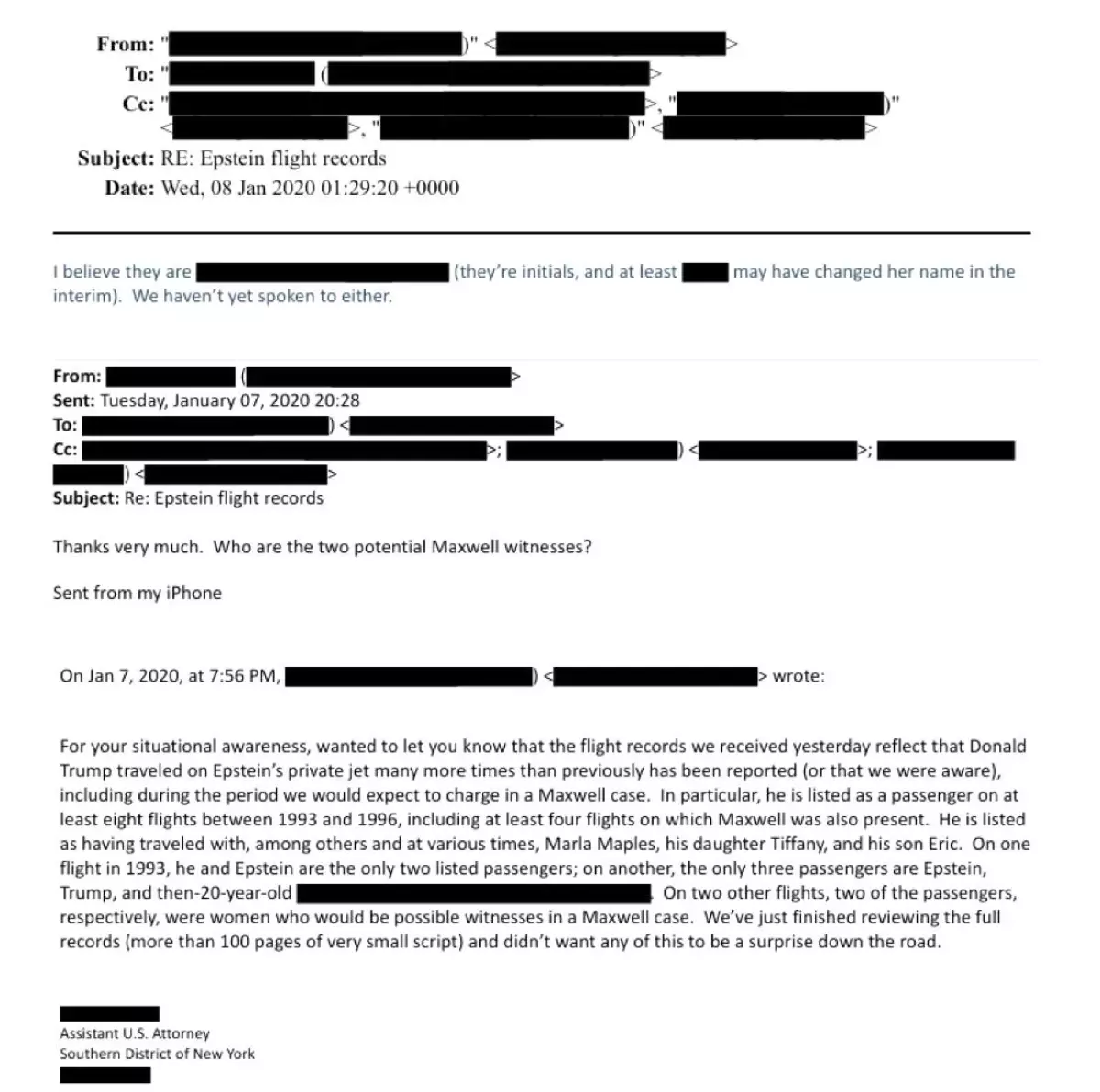 Yeni Belgeler Trump'ın Epstein Jetinde 1990'lı Yıllarda Birkaç Kez Seyahat Ettiğini Gösteriyor