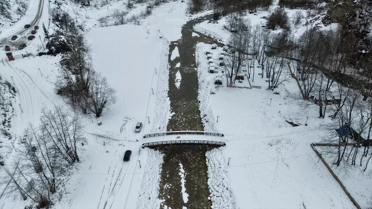 Erfelek Şelaleleri Kışın Büyüsünü Sunuyor: Karla Kaplı Doğa Harikası