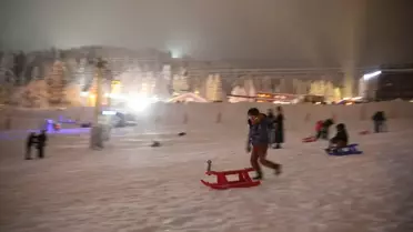 Uludağ’da karla kaplı pistler