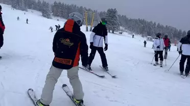 Kayak pistlerinde yılbaşı kutlamaları