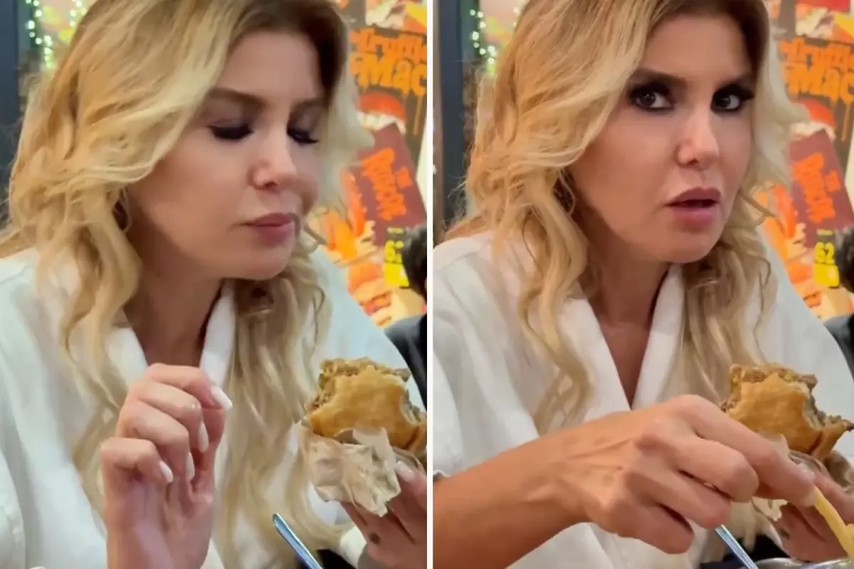 Gülben Ergen, popüler bir restoranda hamburger keyfi yaparken kameralar ona yakalandı