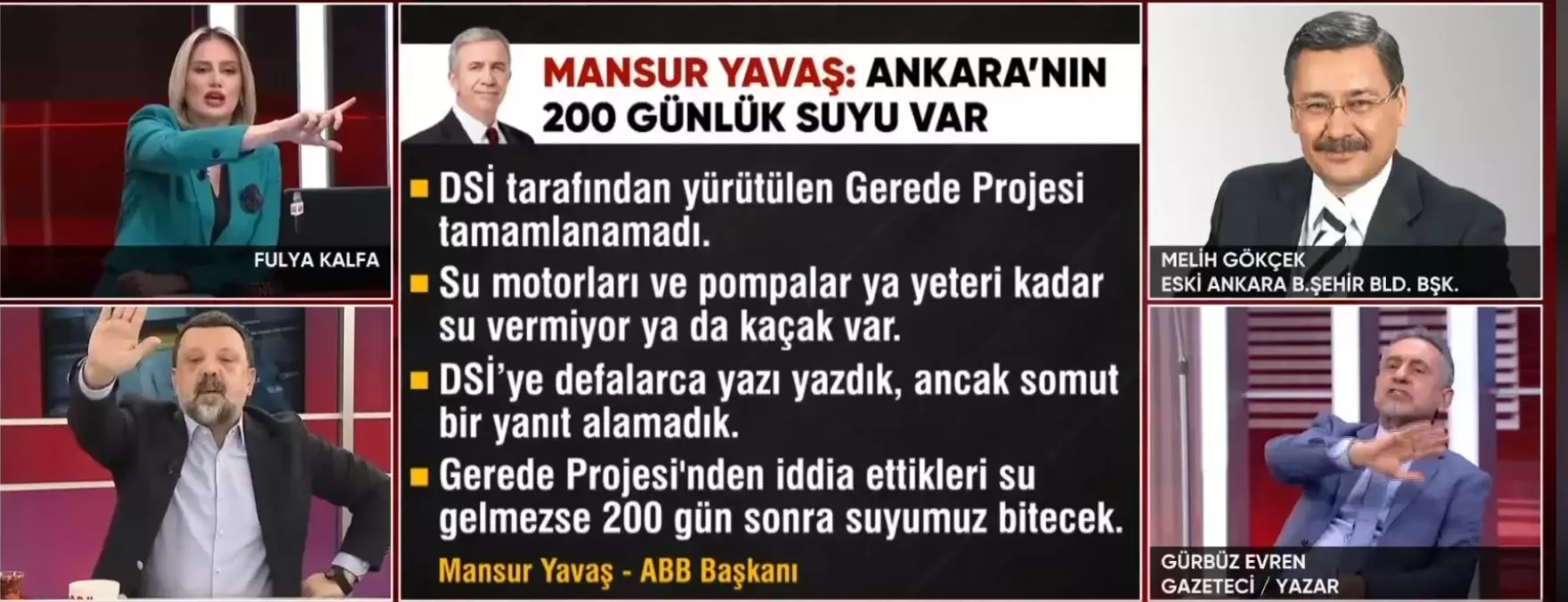Canlı yayında tartışan gazeteciler
