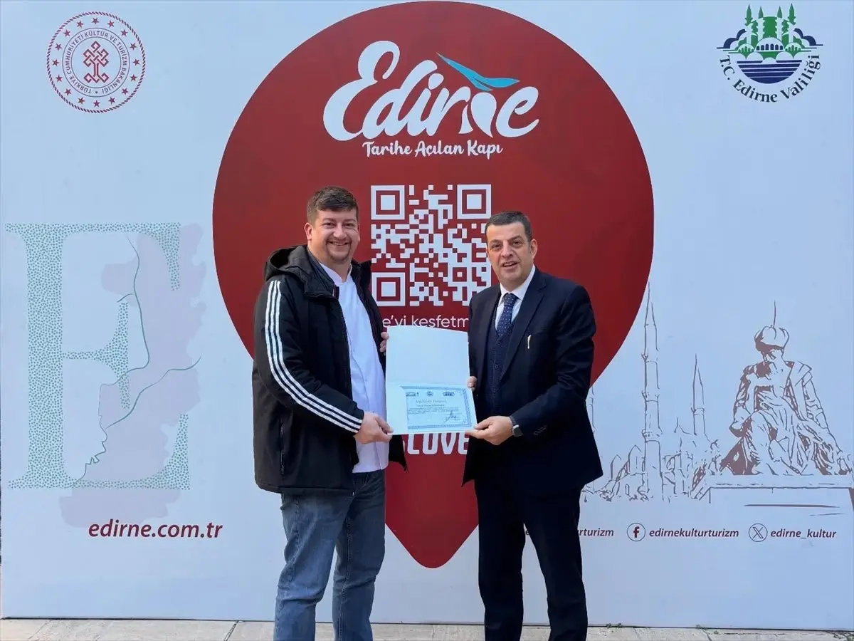 Edirne Gastronomi Festivali Şeflerine Teşekkür Sertifikaları Verildi