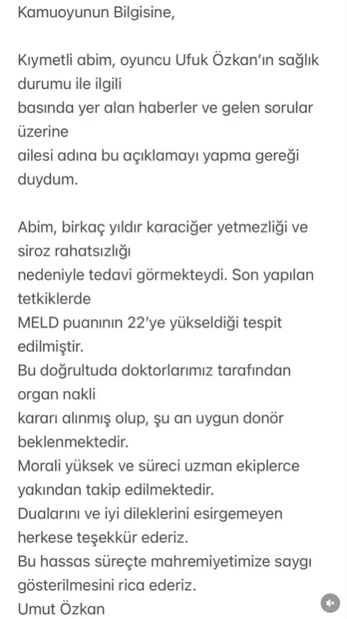 Ufuk Özkan hastane görüntüsü