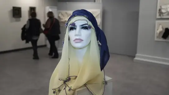 Nallıhan iğne oyası sergi görüntüsü