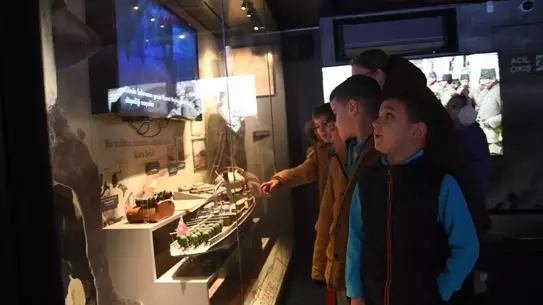 Çanakkale Savaşları Mobil Müzesi sergi alanı