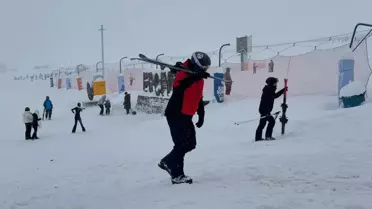 Erciyes Dağı'nda 180 cm karla kaplı pistler