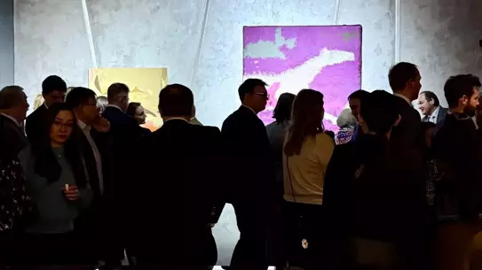 Göbeklitepe'nin Kazak sanatçıları için ilham kaynağı olduğu sergi fotoğrafı