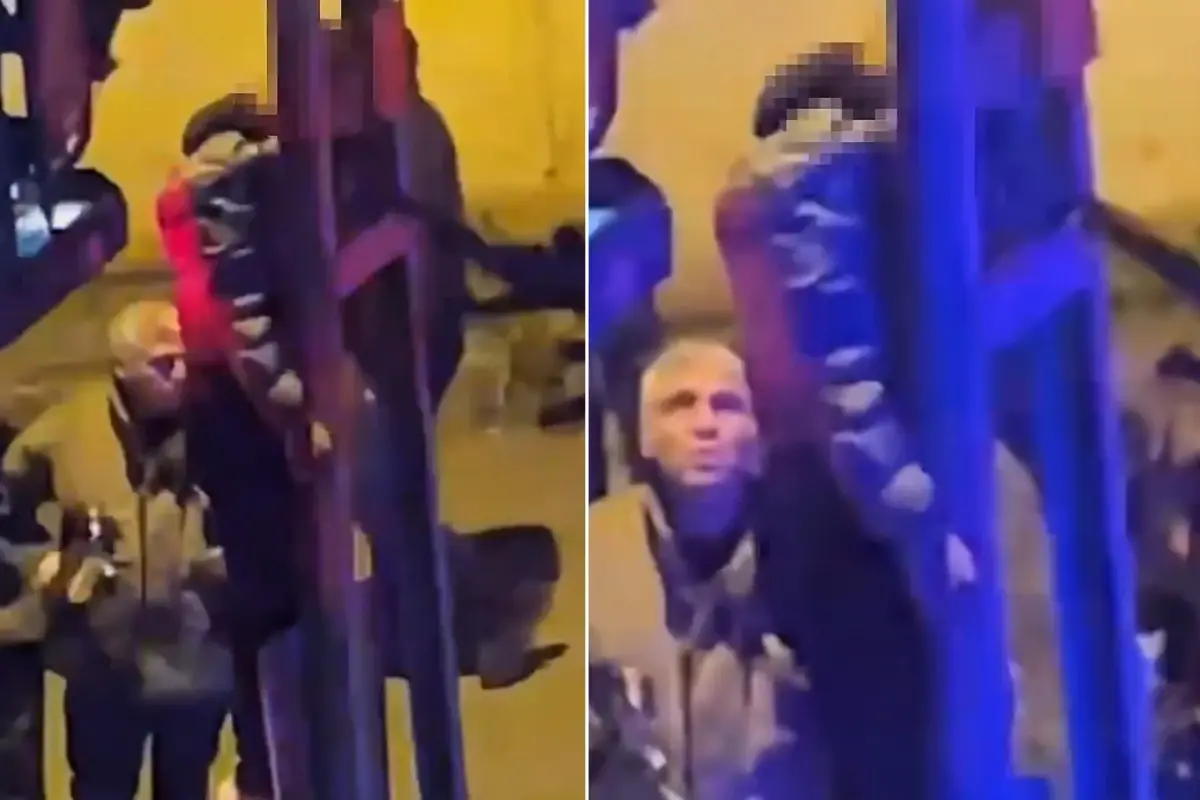 Kartal’da elektrik direği üzerine asılan kişi