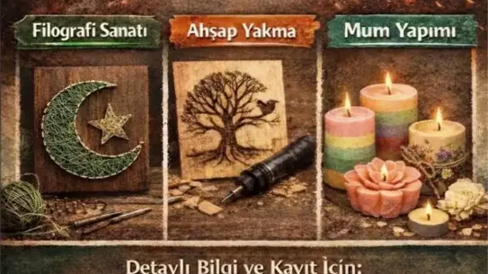 Sanat kursu sırasında gönüllüler