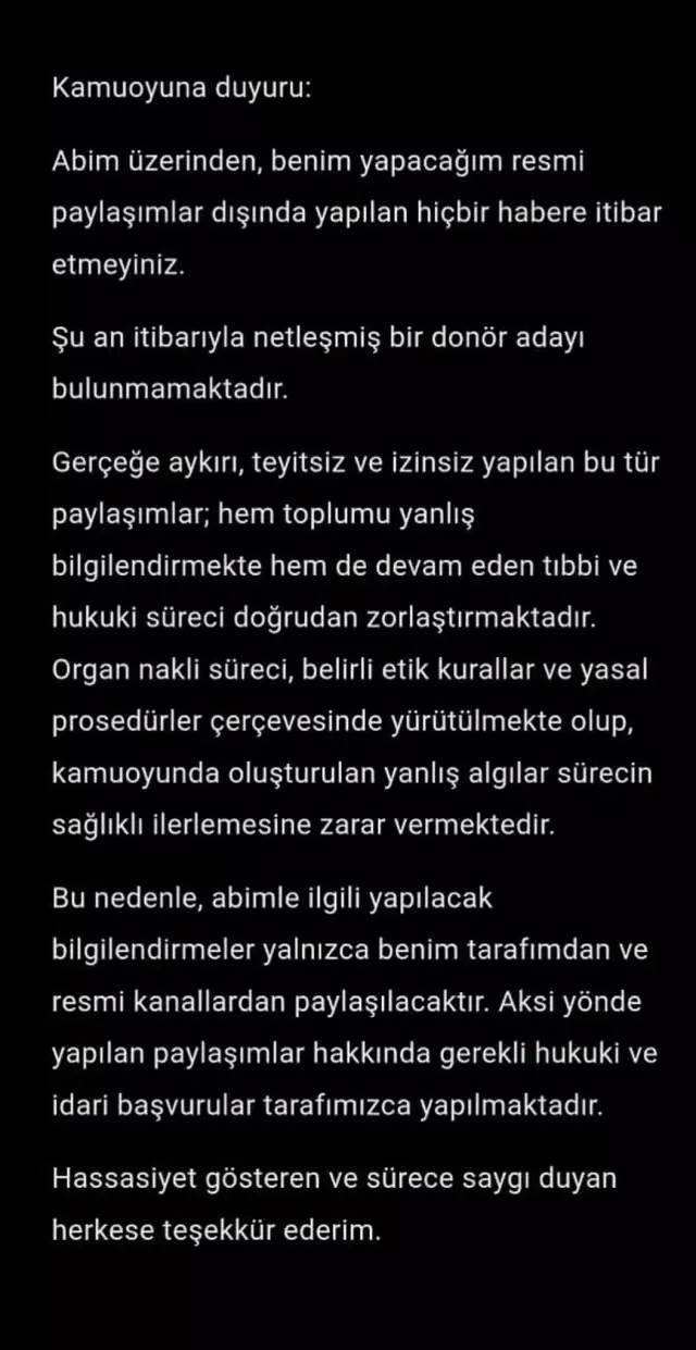 Ufuk Özkan'ın hastane ortamı