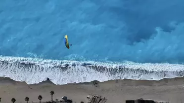 Babadağ yamaç paraşütü uçuş anı