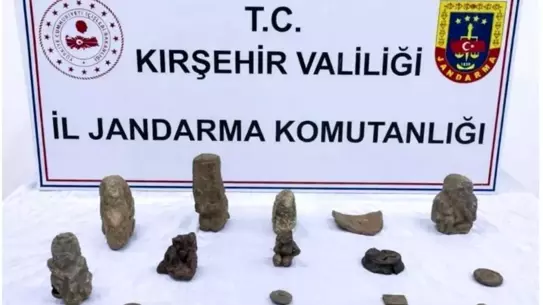 Kırşehir operasyonda ele geçirilen Artuklu heykelleri