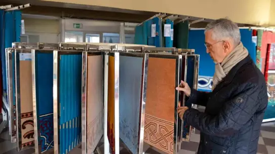 Demirci'de halı dokuma atölyesi