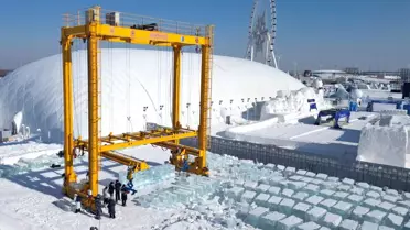 Buz istifleme robotunun test anı