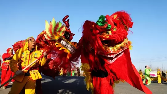 Çin Yeni Yılı kutlamalarından bir sahne fotoğrafı