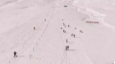 Çaldıran termal kayak merkezi pist görüntüsü