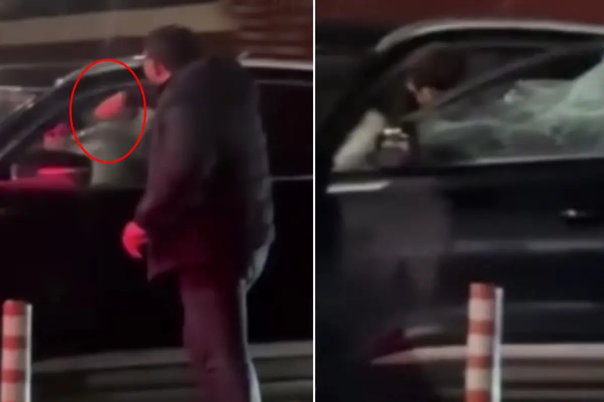 Başakşehir'de cam kırma anı