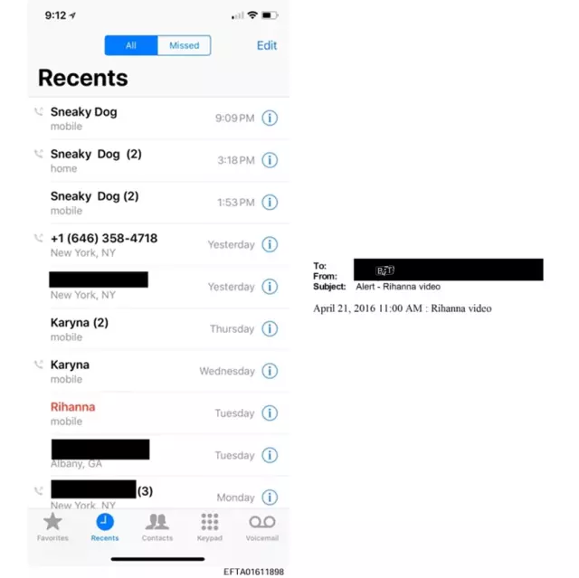 Rihanna ve Epstein arasındaki iddia edilen mesajlaşma