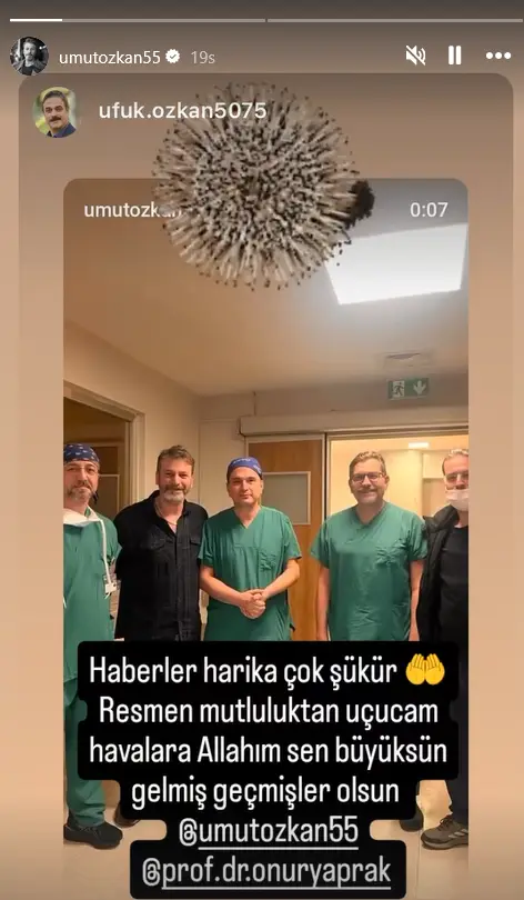 Operasyon sonrası hastane koridorunda Ufuk Özkan