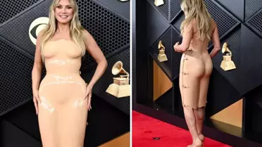 Heidi Klum, Grammy 2026'da Çıplak Illüzyonlu Elbisesiyle Göz Kamaştırdı